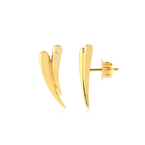 Brinco Gotas Alongadas Folheado a Ouro 18k