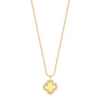 Gargantilha Flor Cravejada Folheada a Ouro 18k