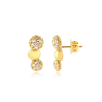 Brinco Esferas Cravejadas Folheado a Ouro 18k