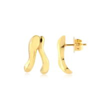 Brinco Orgânico Folheado a Ouro 18k