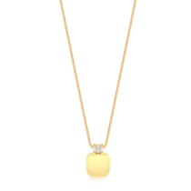 Gargantilha Quadrado Liso Ponto de Luz Folheado a Ouro 18k