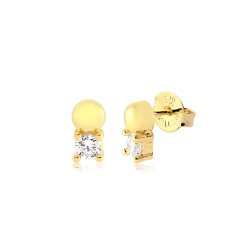 Brinco Redondo Liso Ponto de Luz Folheado a Ouro 18k