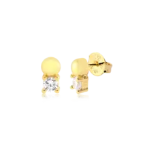 Brinco Redondo Liso Ponto de Luz Folheado a Ouro 18k