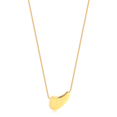 Gargantilha Orgânico Liso Folheada a Ouro 18k