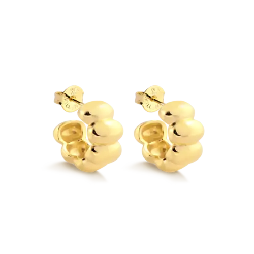 Argola Lisa Gomos 16mm Folheada a Ouro 18k