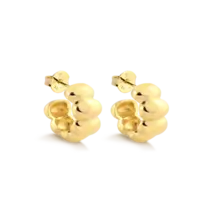 Argola Lisa Gomos 16mm Folheada a Ouro 18k