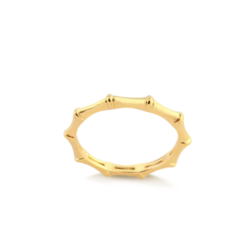 Anel Bambu Folheado a Ouro 18k