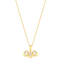 Gargantilha Três Gotas Zircônias Folheada a Ouro 18k