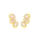 Brinco Três Gotas Zircônias Folheada a Ouro 18k
