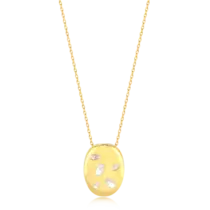 Gargantilha Oval Zircônias Geométricas Folheada a Ouro 18k