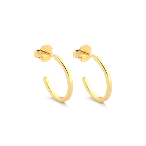 Brinco Liso 17mm Folheado a Ouro 18k