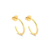 Brinco Liso 17mm Folheado a Ouro 18k