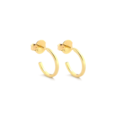 Brinco Liso 13mm Folheado a Ouro 18k