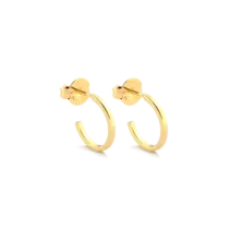 Brinco Liso 13mm Folheado a Ouro 18k