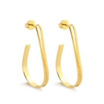 Argola Lisa Gota 45x24mm Folheada a Ouro 18k