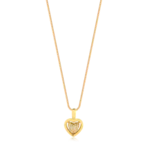 Gargantilha Coração Cravejado Folheada a Ouro 18k