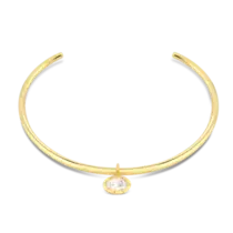 Aro Zircônia Oval Folheado a Ouro 18k