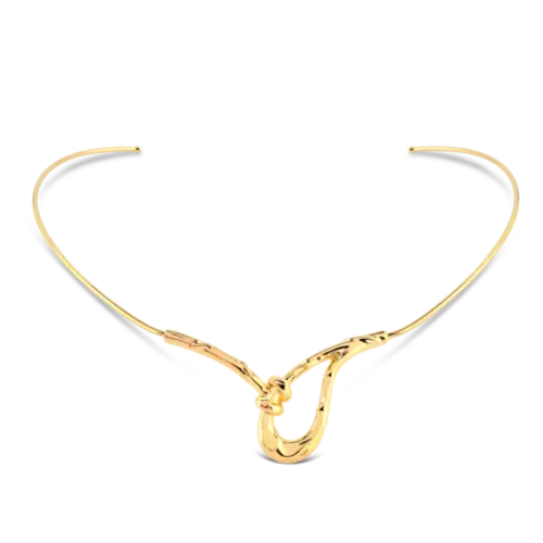 Aro Entrelaçado Estilo Nó Folheado a Ouro 18k