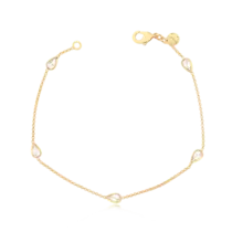 Pulseira Com Gotas de Zircônia Folheada a Ouro 18K