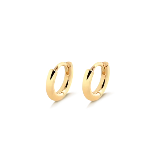 Argola Lisa 14mm Folheada a Ouro 18k