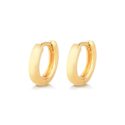 Argola Lisa 16mm Folheada a Ouro 18k