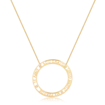 Gargantilha Redonda Vazada Te Amo/Sou Grato/Sinto Muito/Me Perdoe Folheada a Ouro 18K