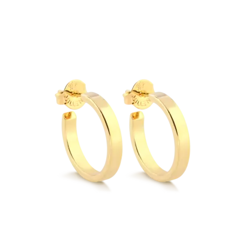 Brinco Liso 19mm Folheado a Ouro 18k