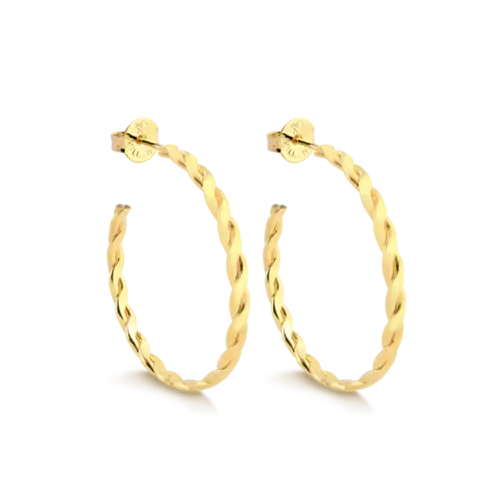 Argola Trançada 37mm Folheada a Ouro 18k