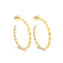 Argola Trançada 37mm Folheada a Ouro 18k