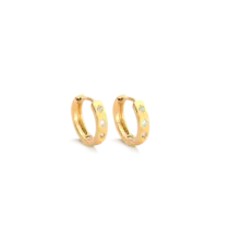 Argola Click 11mm Zircônia Cosmos Folheada a Ouro 18k