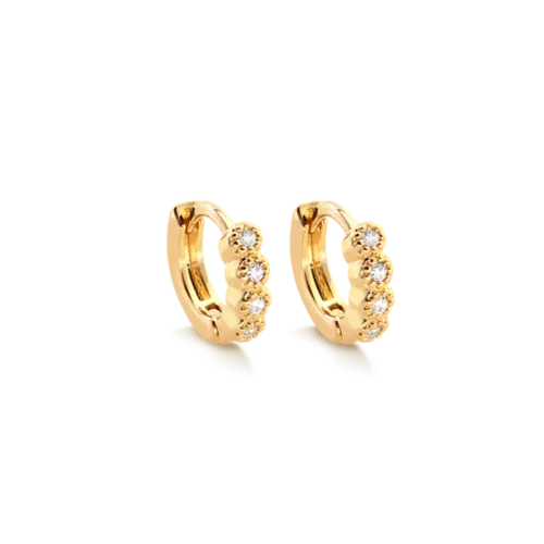 Argola Click 10mm Zircônia Folheada a Ouro 18k