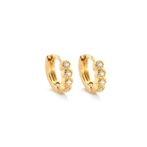 Argola Click 10mm Zircônia Folheada a Ouro 18k