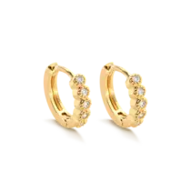 Argola Click 12mm Zircônia Folheada a Ouro 18k