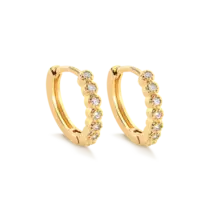 Argola Click 14mm Zircônia Folheada a Ouro 18k