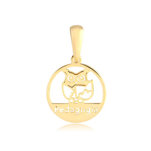 Pingente Pedagogia Folheado a Ouro 18k