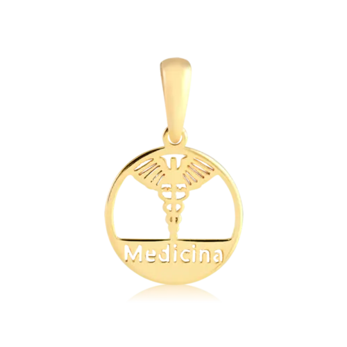 Pingente Medicina Folheado a Ouro 18k