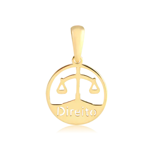 Pingente Direito Folheado a Ouro 18k