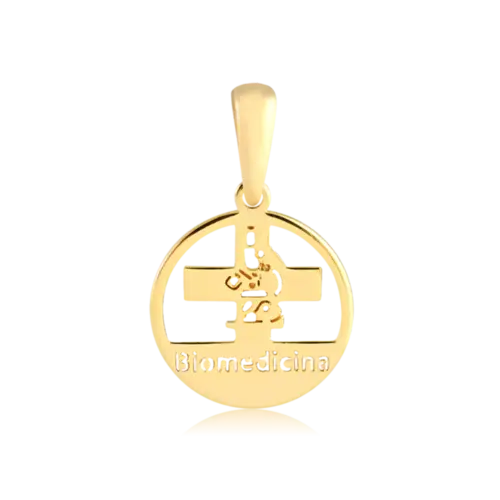 Pingente Biomedicina Folheado a Ouro 18k