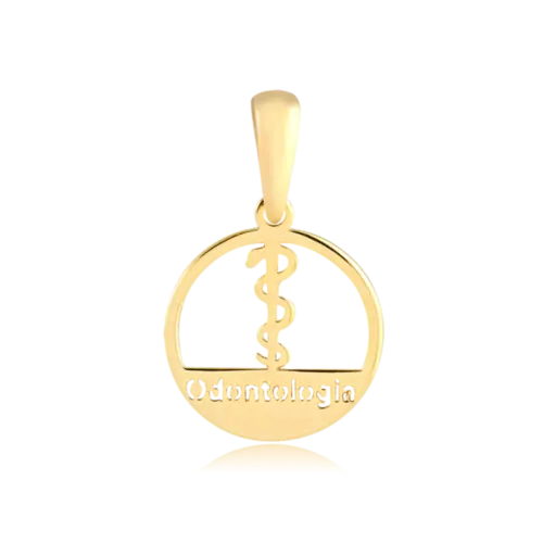 Pingente Odontologia Folheado a Ouro 18k