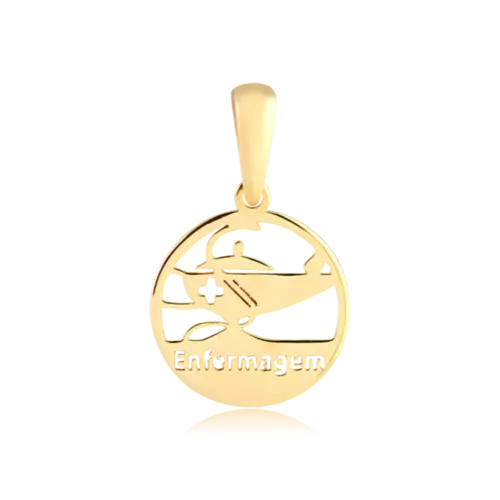 Pingente Enfermagem Folheado a Ouro 18k