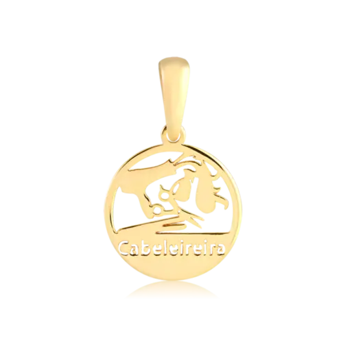 Pingente Cabelereira Folheado a Ouro 18k