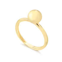 Anel Liso com Bola Folheado a Ouro 18k