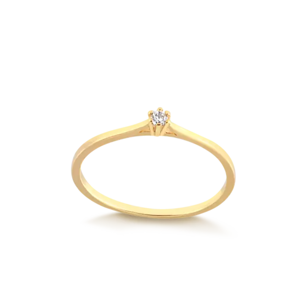 Anel Pontinho de Luz Folheado a Ouro 18K