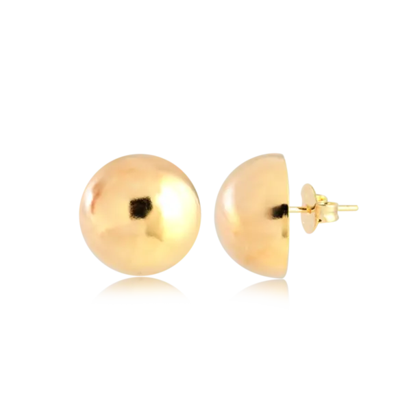 Brinco Bola Lisa Folheado a Ouro 18k