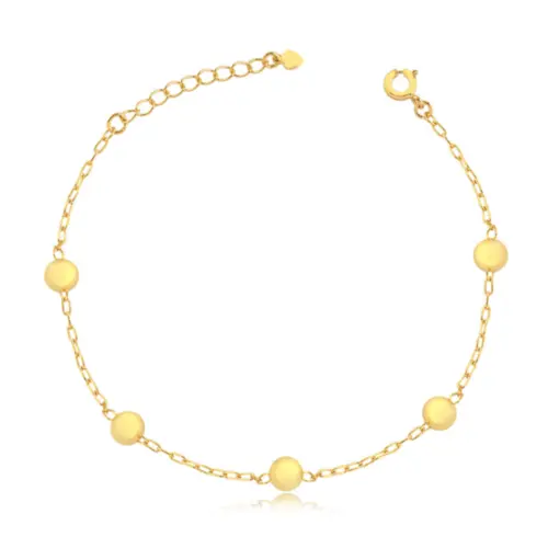 Pulseira Com Bolas Folheada a Ouro 18k