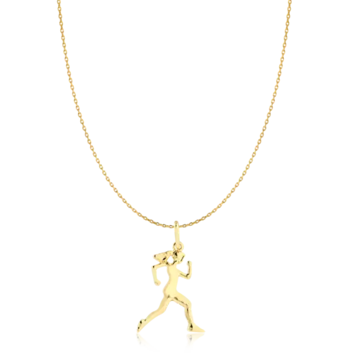Pingente Atletismo Liso Folheado a Ouro 18K