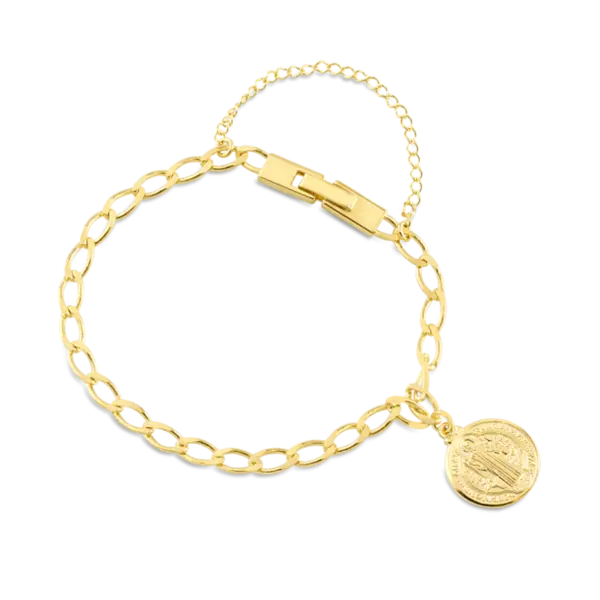 Pulseira São Bento Folheada a Ouro 18K