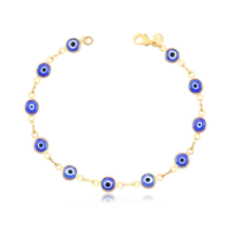 Pulseira Olho Grego Folheada a Ouro 18K
