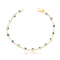 Pulseira Olho Grego Folheada a Ouro 18k