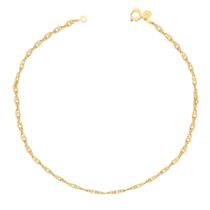 Tornozeleira Singapura Folheada a Ouro 18k